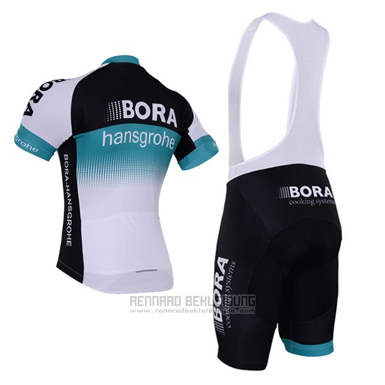 2017 Fahrradbekleidung Bora Tief Wei Trikot Kurzarm und Tragerhose